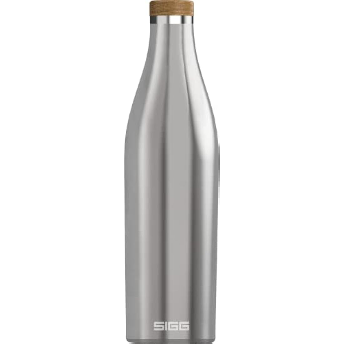 SIGG - Insulated Water Bottle - Meridian - Leakproof - Extra Slim - BPA Free - Plastic Free - Double Walled 18/8 Stainless Steel - Bamboo Screw Top - Brushed - 0.7 L