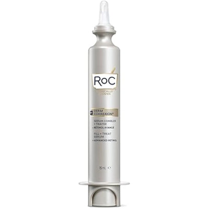 RoC Derm Correxion Serum Fill + Treat for Face, Neck, & Jawline, Wrinkle Filler, Advanced Retinol & Triple Hyaluronic Acid - 15ml