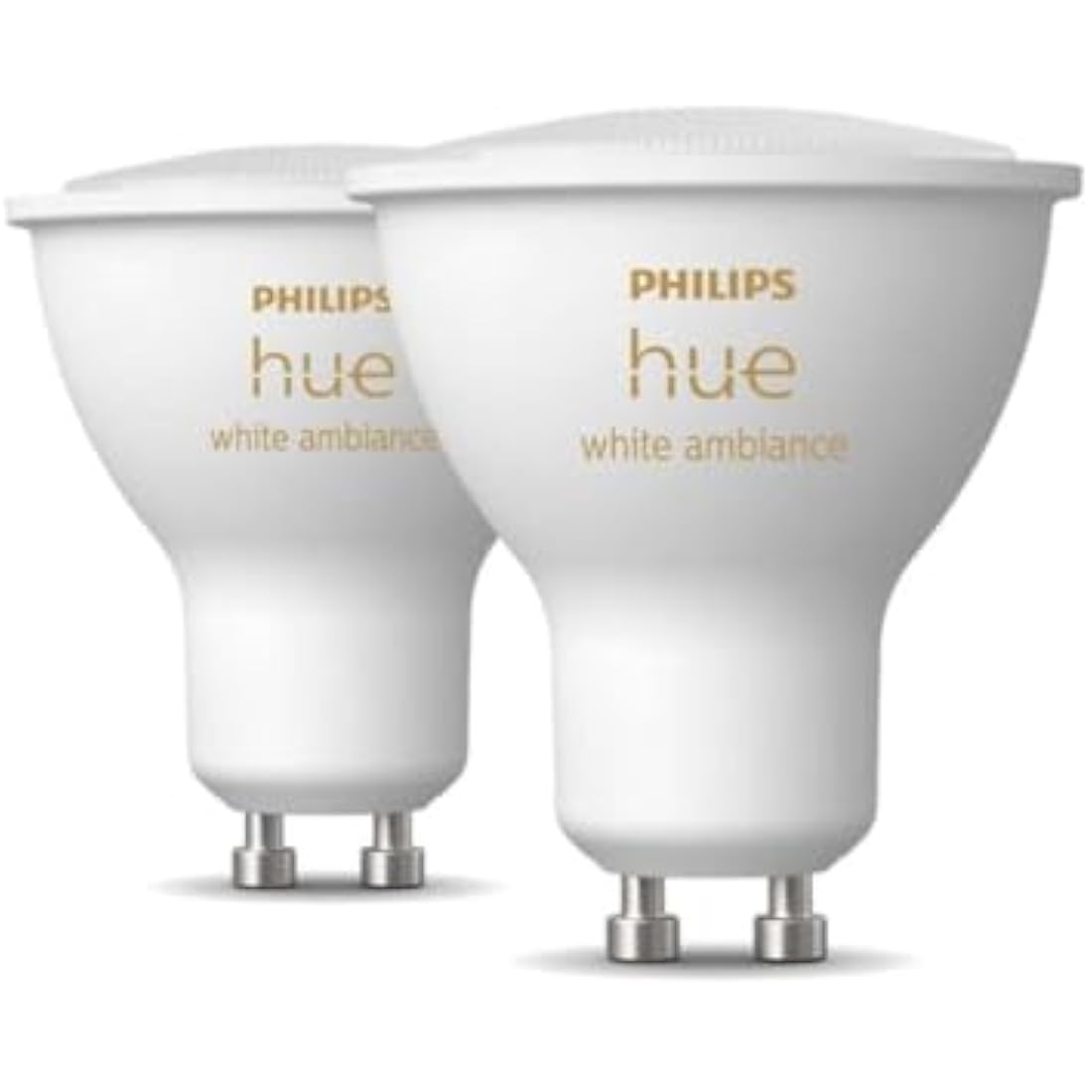 Philips Hue White Ambiance Smart Light Bulb 2 Pack [GU10 Spot] with Bluetooth. Works with Alexa, Google Assistant and Apple Homekit.
