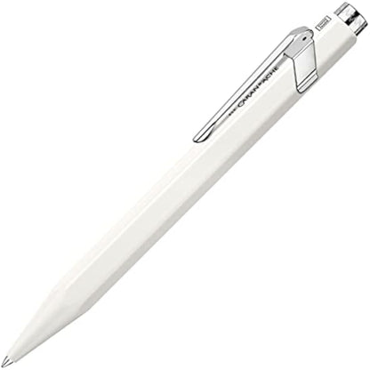 Caran d'Ache 849 Popline 0846.509 Ballpoint Pen with Case Lacquered White M Writing Colour Blue Length 12.5 cm