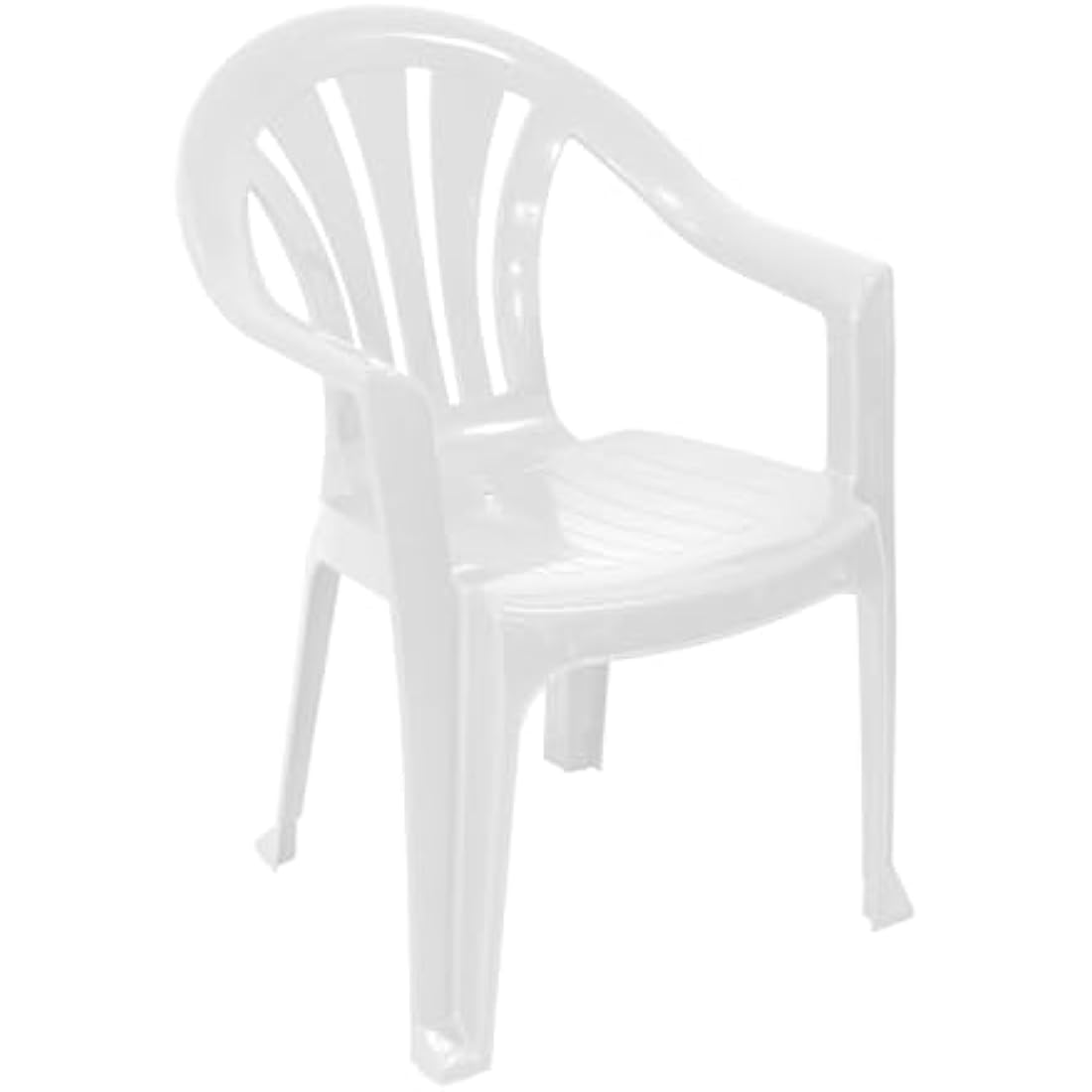 CrazyGadget® Plastic Garden Low Back Chair Stackable Patio Outdoor Party Seat Chairs Picnic White
