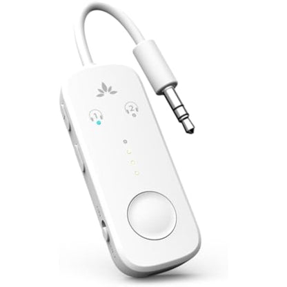 Avantree Relay - Airplane Bluetooth 5.3 Adapter with Qualcomm aptX Adaptive, Supports 2 AirPods or Headphones, 20H Playtime, 3.5mm AUX Jack Wireless Audio Transmitter for Planes, Airline, Travel