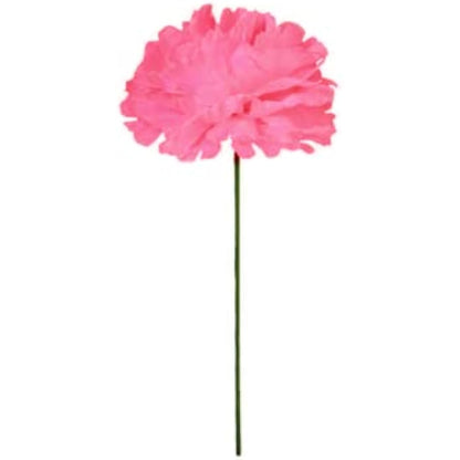 50 Artificial Silk Carnation Flower Head with Stems Set,Vase Fillers for Home Decor Bridal Wedding Party Birthday Cake Ornaments,DIY Wrist Corsage, 3" Multiple Petals Heads-8" Stems(Dark Green)