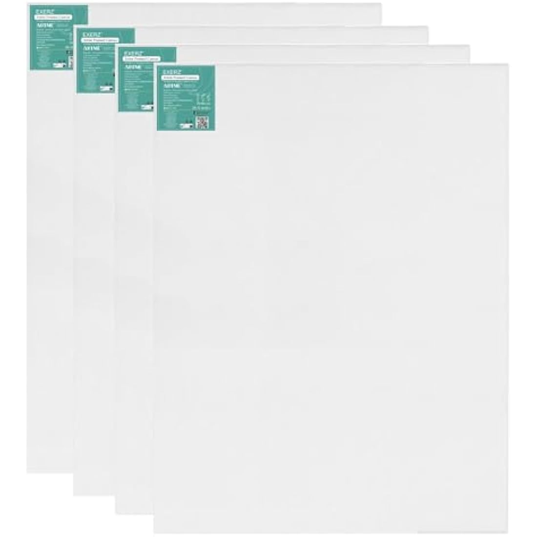 Exerz 70x80cm Stretched Canvas 4pk - Artist Framed Canvas 280GSM 1.7cm Thickness/ 100% Cotton/Blank/Triple Primed/Acid Free/Medium Grain