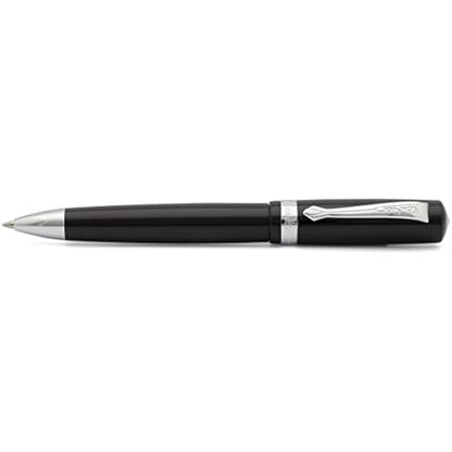 Kaweco STUDENT Ball Pen Black I Retractable Ballpoint Pen in Classic Design with Standard G2 Refills I Acrylic Ball Pen 13cm in Black with Silver Details