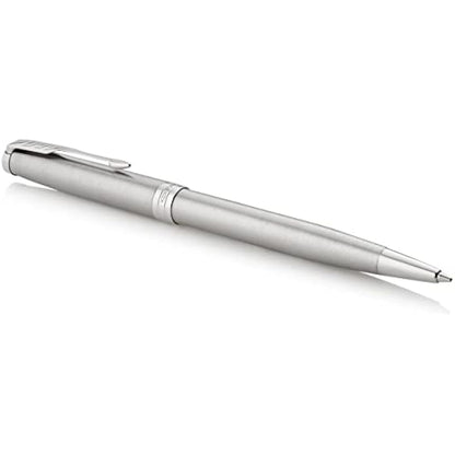 Parker Sonnet Ballpoint Pen | Stainless Steel with Palladium Trim | Medium Point Black Ink | Gift Box