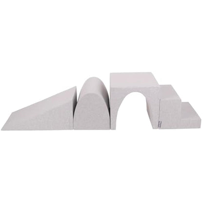 KiddyMoon Foam Playground Set - Wedge L/Hill/Tunnel/Steps PPZ-244, Light Grey,Multi-Size