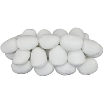 The Stove Wizard 15 Grey & White Gas Fire Replacement Pebbles For LPG Electric and Bio Ethanol Fires