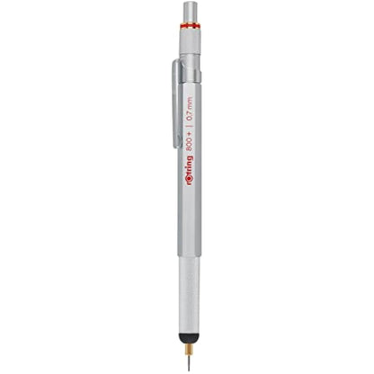 rOtring 800+ Mechanical Pencil and Touchscreen Stylus, 0.7 mm, Silver Barrel