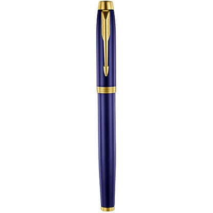 Parker IM Premium Limited Edition Fountain Pen | Lustrous Blue Lacquer with Gold Trims | Fine Gold Nib | Black Ink | Gift Boxed