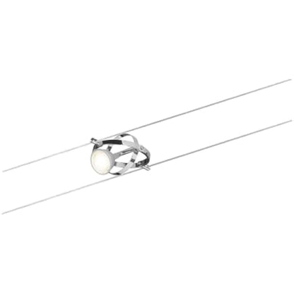 Paulmann 94153 Cable Lighting System – Cardan Set Ceiling Light Metal Wire System for Dimmable GU5.3 LED Lamps - Suitable for Max 8 x 10 Watt Bulbs, Comes Without Bulbs - Matt Chrome