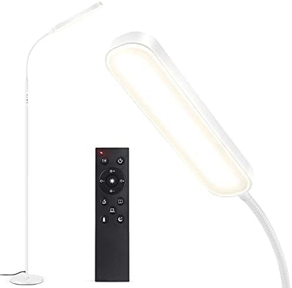 OUTON LED Floor Lamp 15W 1500LM, Dimmable Adjustable Modern Standing Lamp with 4 Color Temperature, Remote & Touch Control, 1 Hour Timer for Reading Living Room Bedroom Office Sewing (White)