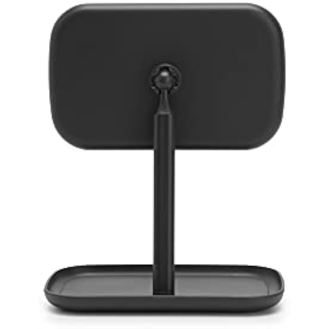 Brabantia ReNew 360° Adjustable Vanity Bathroom Mirror with Stand & Storage Tray (Dark Grey) Non-Slip Tray for Makeup, Jewellery, Shaving Accessories