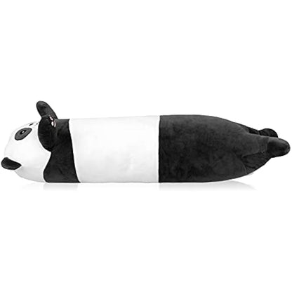 IPENNY 110cm/43.3inch Long Cute Panda Doll Plush Cuddly Toy Sleeping Buddy Pillow Super Soft Stuffed Animals Toy Snuggly Playtime Companions for Kids Valentines Girlfriend