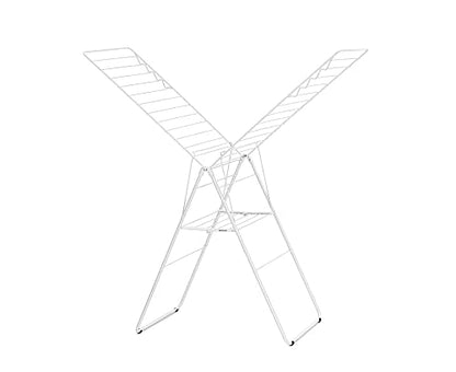 Brabantia HangOn Laundry Drying Rack (25m / Fresh White) Compact, Foldaway, Adjustable Indoor Stainless Steel Clothes Horse