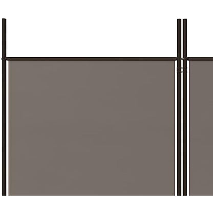 vidaXL 6-Panel Room Divider - Versatile And Durable Foldable Partition - Ideal for Privacy, Blocking Sunlight or Decor - Anthracite Fabric and Iron - 300x200 cm