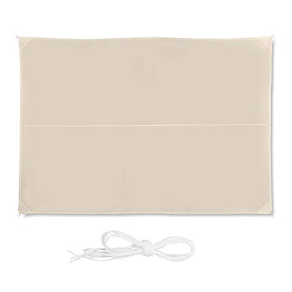Relaxdays Shade Sail, Rectangular, Water-Repellent, UV-Protection with Tethers, Balcony Canopy, WxD: 3 x 4m, Beige