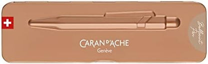 Caran Dache Ballpoint Pen, Brut Rose, with Goliath Blue Medium Cartridge, 849.997