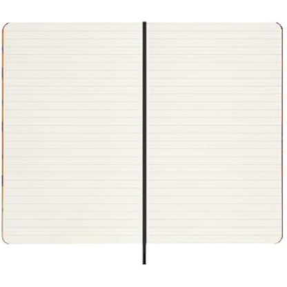 Moleskine Silk Notebook, Hard Cover with Italian Silk from Mantero, with Ruled Pages and Elastic Closure, with Gift Box, Size Large 21x13cm, Colour Yellow