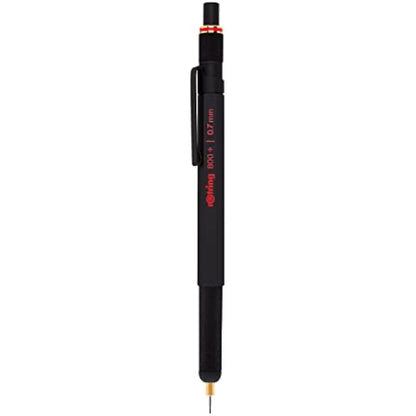 rOtring 800+ Mechanical Pencil and Touchscreen Stylus | Twist-to-Retract HB 0.7 mm Propelling Pencil | Black Metal Barrel