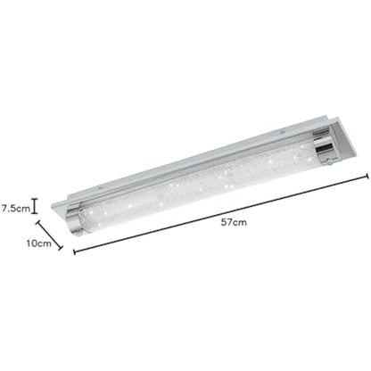 Eglo 97055 TOLORICO LED Bathroom Wall or Ceiling Light in Chrome and Crystal