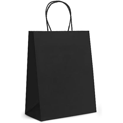 GIFTSAY Small Gift Bags with Handles Bulk 15X8X21cm 30pc Sturdy Paper Bags Black for Wedding Party Favor Bags, Grocery Shopping Bags, Retail Merchandise Bags Gift Sacks and Birthday Gift Bags