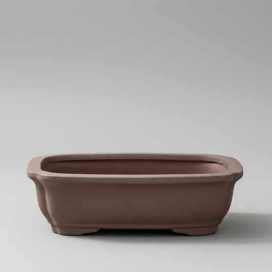21cm Unglazed Bonsai Pot | Rectangle | 21cm x 16cm x 6cm | Brown