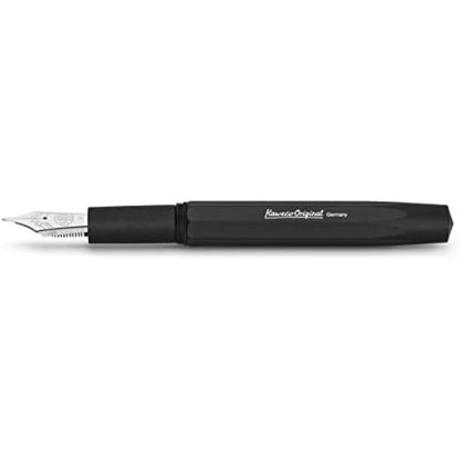 Kaweco ORIGINAL Fountain Pen 250 Black Chrome I Premium Aluminium Reservoir Pen for Ink Cartridges 12.7 cm I Nib: EF (Extra Fine)