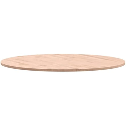 vidaXL Solid Beech Wood Round Table Top - Natural Durable Coffee Table Replacement, Easy to Clean, Unique Grain Pattern, 80cm Diameter.
