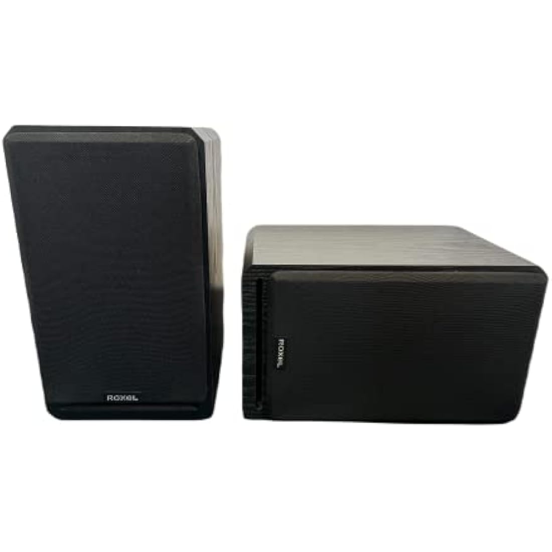 Roxel RBS-300 Passive Bookshelf Speaker, Black Wood Effect Cabinet with 4 inch Enhanced Carbon Fibre Woofer, 1 Inch Silk Dome Tweeter, Detailed and Refined Sound150W RMS (Black Wood)