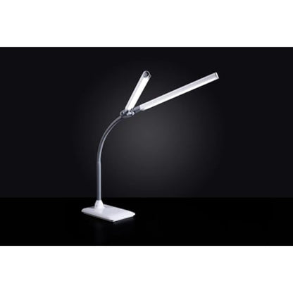 DuoPro™ Dual Head LED Desk Lamp with Anti-Glare Shades, Adjustable Brightness, & 95+ CRI for Accurate Color - Modern Design, Perfect for Home Office, Crafting & Studying (UK Plug)