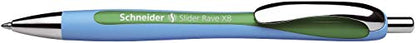 Schneider XB Ballpoint Pen (Stroke Width XB Permanent Refill, Made in Germany), 10 Stück, assorted colours