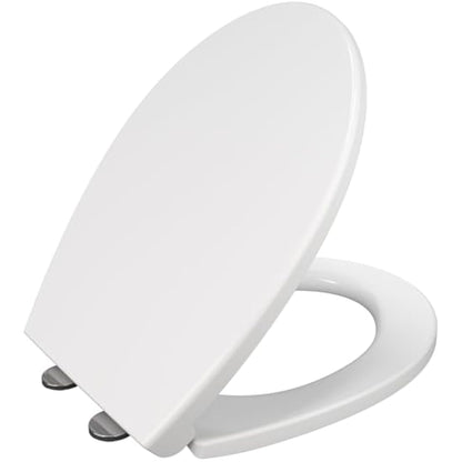 Soft Close Toilet Seat, Oval Standard Size Toilet Seat, Quick-Release for Easy Cleaning, Durable Loo Seat, Comes with Top Fitting by AAN®