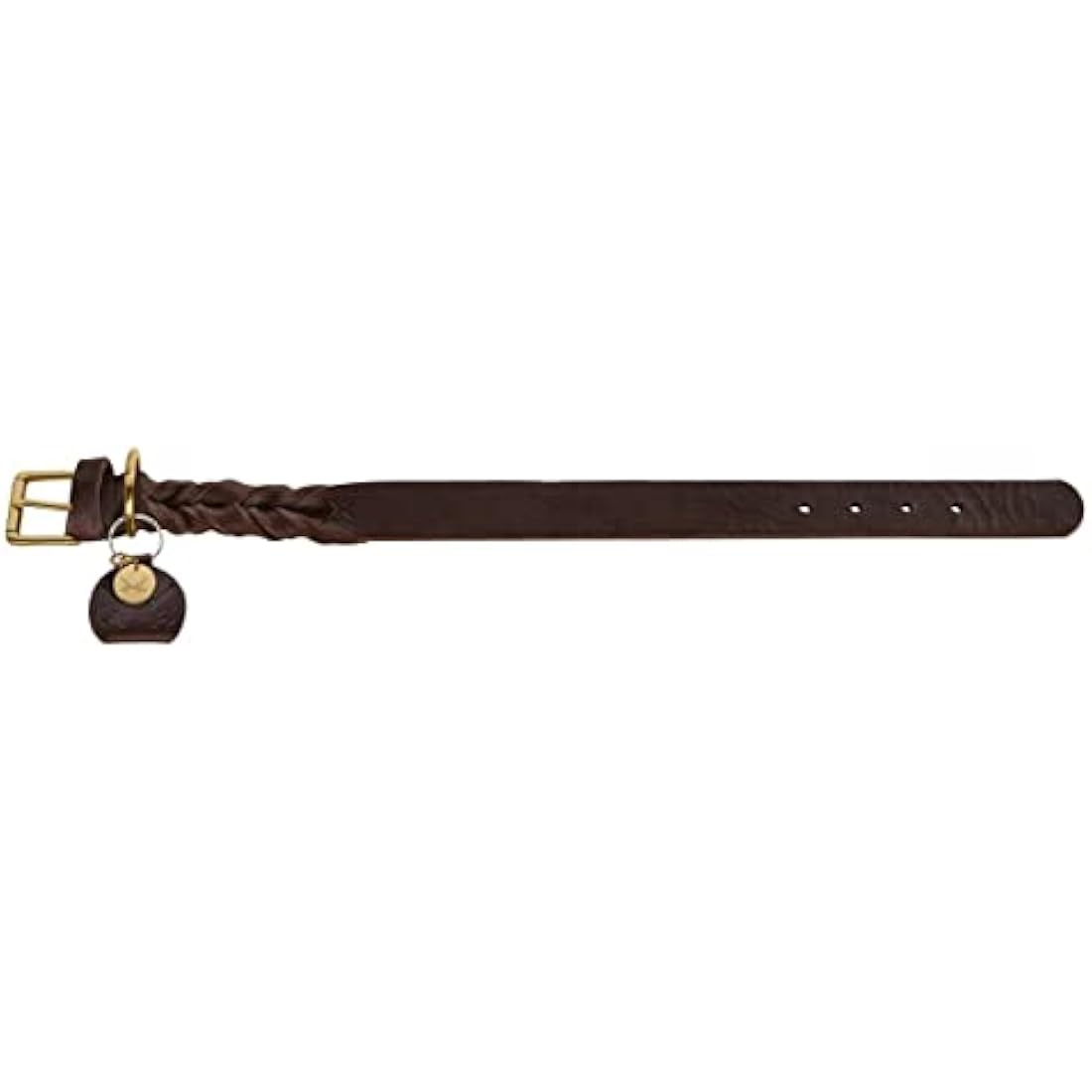 HUNTER Sansibar Solid Dog Collar Leather Heavy Duty Grippy Braided 65 (L) Dark Brown