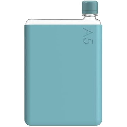 memobottle A5 (Sea Mist) Bundle - 25oz (750ml) - Bottle, silicone sleeve & lid |Slim Water Bottle for Bags, Beside Books & Laptops | BPA Free Tritan | Modern & Minimalist