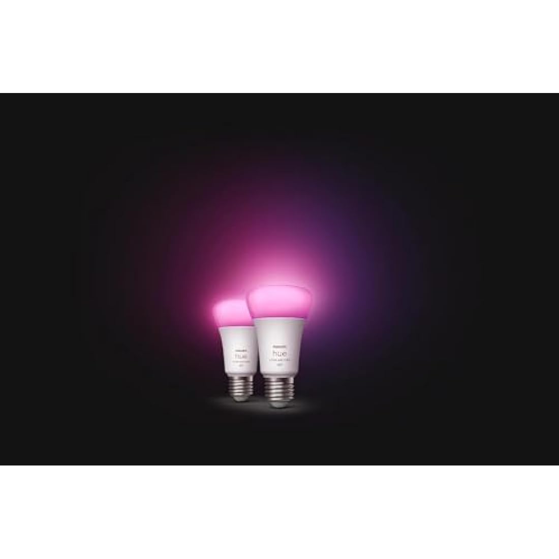 Philips Hue White and Colour Ambiance Smart Light Bulb 2 Pack 60W - 800 Lumen [E27 Edison Screw] with Bluetooth. Works with Alexa, Google Assistant and Apple Homekit