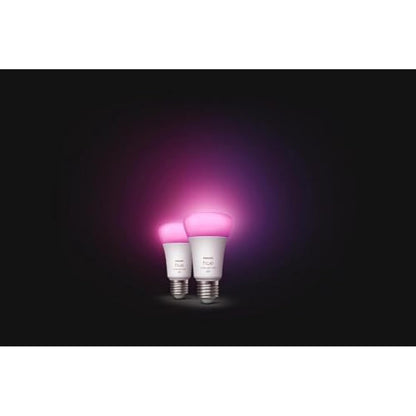 Philips Hue White and Colour Ambiance Smart Light Bulb 2 Pack 60W - 800 Lumen [E27 Edison Screw] with Bluetooth. Works with Alexa, Google Assistant and Apple Homekit
