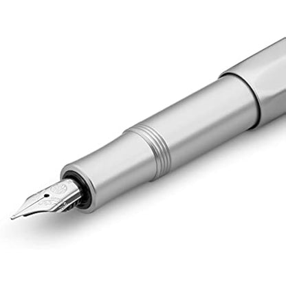 Kaweco AL SPORT Fountain Pen Silver I Premium Fountain Pen for Ink Cartridges I Exclusive Fountain Pen 13 cm I Nib: M (Medium)