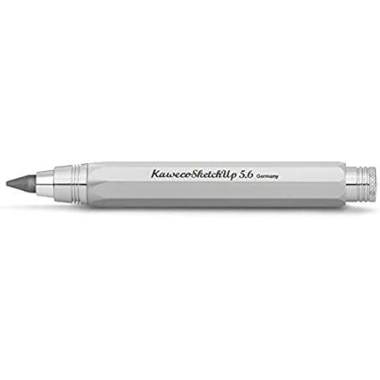 Kaweco Sketch Up Satin Chrome 5.6mm 5B Lead Mechanical Pencil - Solid Metal Octagonal Eight Edge Design, 10.3 cm Retractable, Refillable, Silver