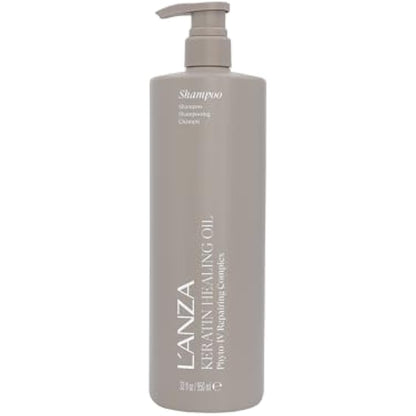 L'ANZA Keratin Healing Oil Lustrous Shampoo for Damaged Hair - Nourishes, Repairs, and Boosts Hair Shine and Strength for a Perfect Silky Look, Sulfate-free, Paraben-free, Gluten-free (950ml)