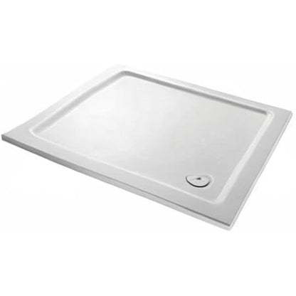 Square 900 x 900mm Shower Tray Pearlstone for Shower Enclosure Cubicle with Waste Trap