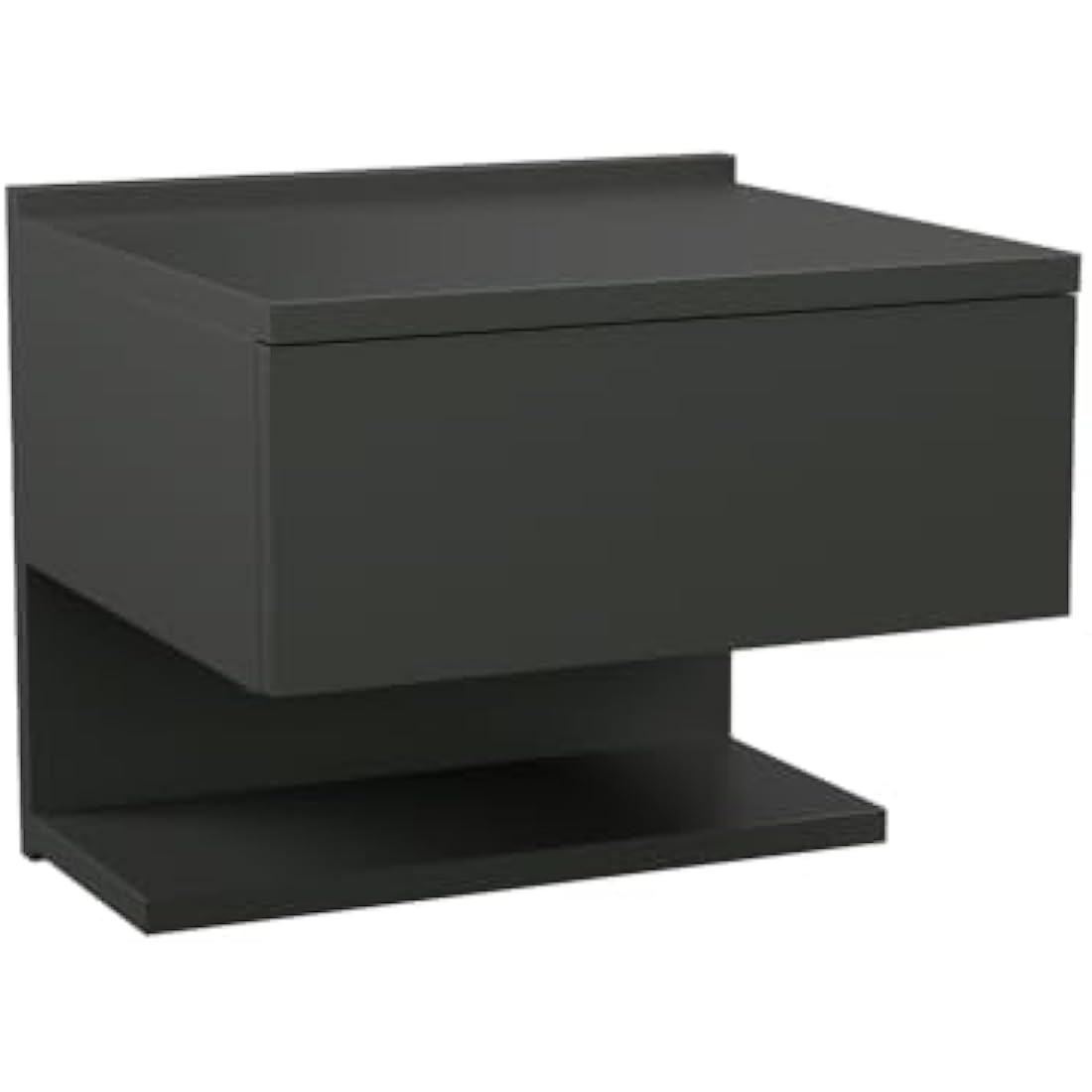 ComfortCove Wall Bedside Tables, Bedside Drawers with Storage Shelf, Hanging Bedside Cabinet, Slim End Wall Table with Storage Shelf, Black. Size: W35 x H30 x D31,6 cm