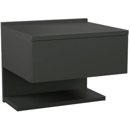 ComfortCove Wall Bedside Tables, Bedside Drawers with Storage Shelf, Hanging Bedside Cabinet, Slim End Wall Table with Storage Shelf, Black. Size: W35 x H30 x D31,6 cm
