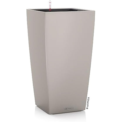 Lechuza CUBICO Color 40 Self Watering Planter Large Garden Plastic Indoor and Outdoor Flower Plant Pot with Drainage Hole H75 L40 W40 cm Sand Brown