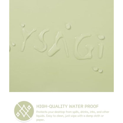 YSAGi Non-Slip Desk Pad, Waterproof PVC Leather Desk Table Protector, Ultra Thin Large Mouse Pad, Easy Clean Laptop Desk Writing Mat for Office Work/Home/Decor (90 x 43 cm, Matcha Green)