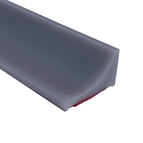 Esufeir 118"/3M Grey Wet Room Floor Barrier, Silicone Shower Door Threshold Water Dam,Worktop Edging Water Retaining Seal Strip,Self-Adhesive Water