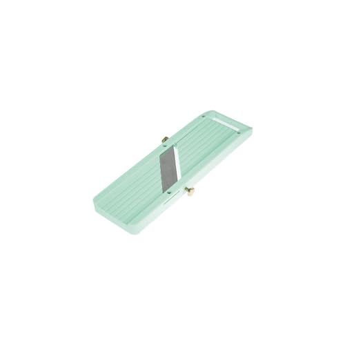 Vogue Kitchen Mandoline, Sage - D445, 3 Interchangeable Blades, Safety Guard, ABS Plastic, 0.68lbs, 9.0x30.5x2.5cm