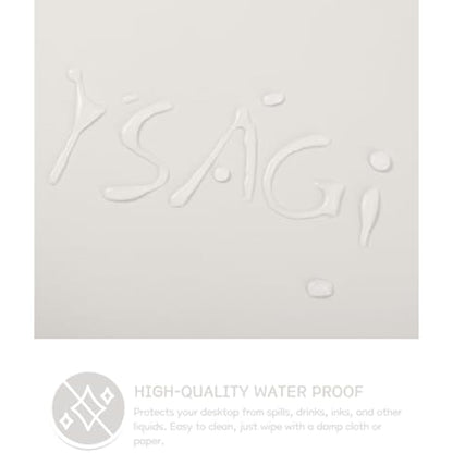 YSAGi Non-Slip Desk Pad, Waterproof PVC Leather Desk Table Protector, Ultra Thin Large Mouse Pad, Easy Clean Laptop Desk Writing Mat for Office Work/Home/Decor (80 x 40 cm, Gray)
