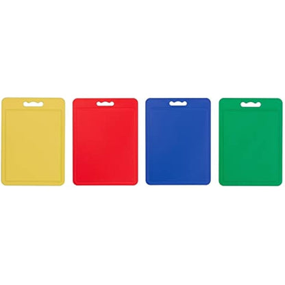 Chef Aid Large Multi-Colour Chopping Board Set, Multipurpose Anti-Slip Surface, Easy to Clean and Dishwasher Safe with Handle, Pack of 4 Cutting Boards Each Measuring 40 x 30cm