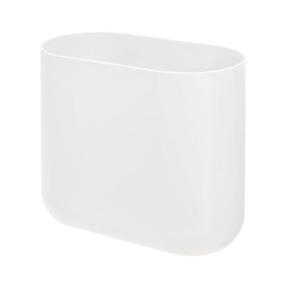 iDesign Recycled Plastic Slim Oval Waste Basket, The Cade Collection – 10.625” x 5.5” x 9.75”, Coconut